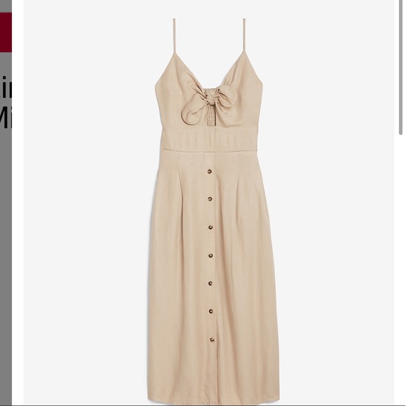 Express Dresses & Skirts - Light Beige Linen Dress